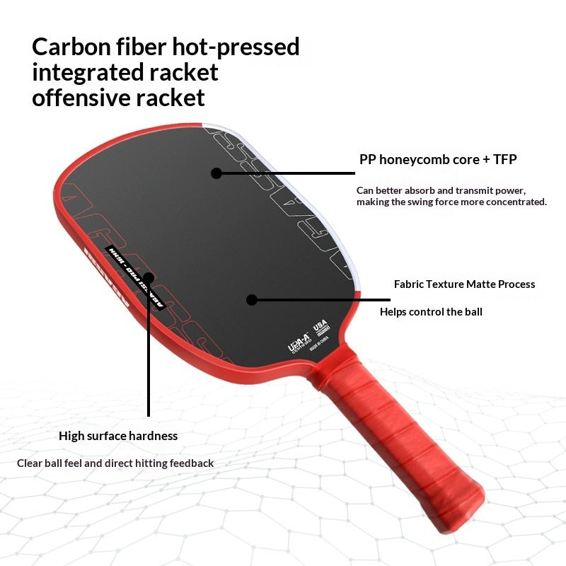 Carbon Fiber Pickleball Paddle Set Hot-Pressed In One Piece